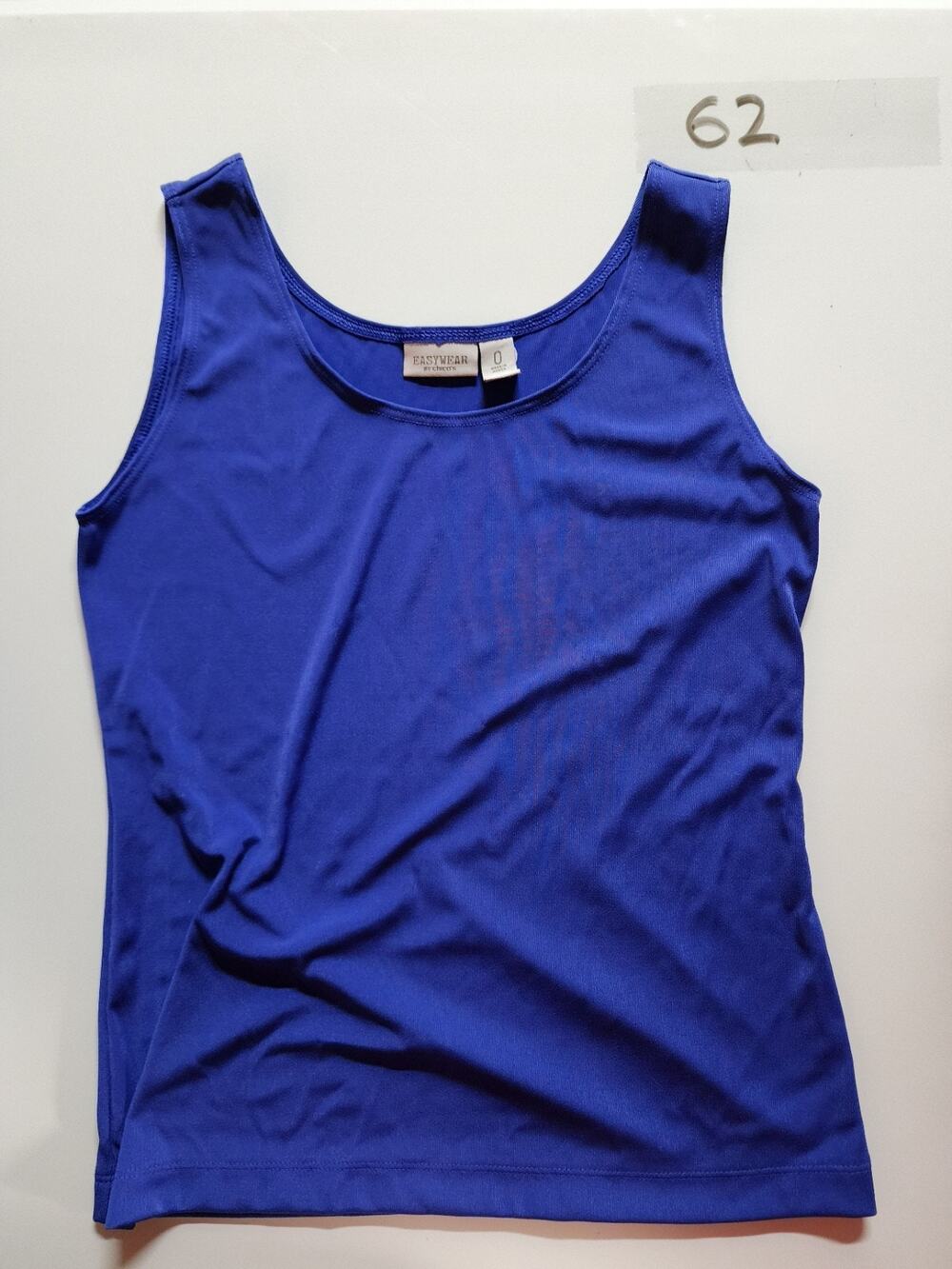 Chico's Easywear Royal Blue Scoop Neck Stretch Tank Top Size 0 Small